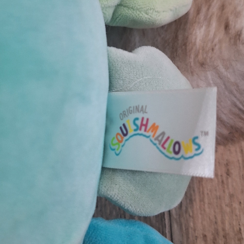 Squishmallows Dapper Octopus Plush 11” Blue Green Mustache Monocle - Picture 4 of 5